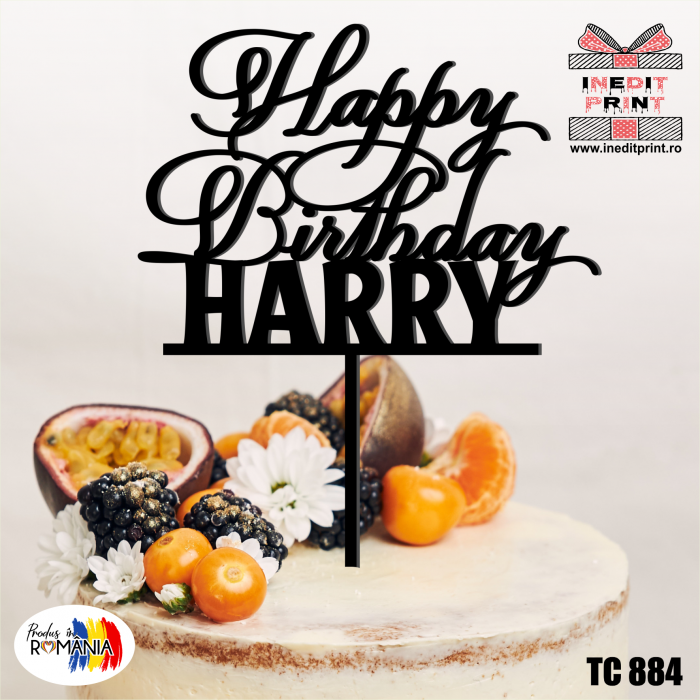 Topper Tort Personalizat Happy birthday TC884 [6]