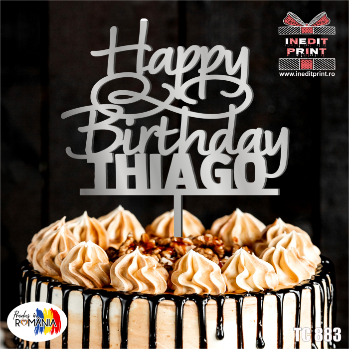 Topper Tort Personalizat Happy birthday TC883 [4]