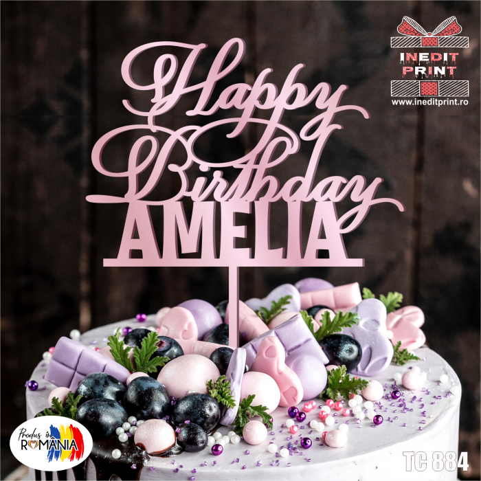 Topper Tort Personalizat Happy birthday TC884 [7]
