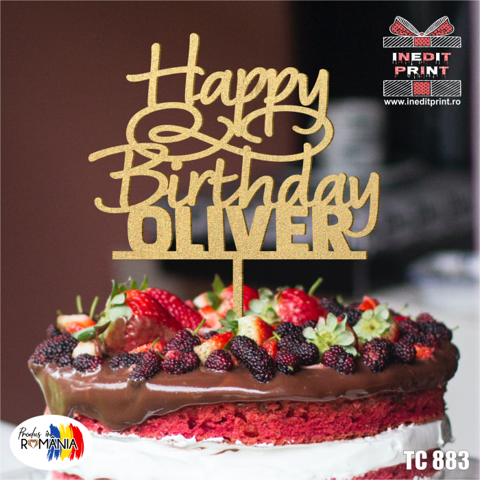 Topper Tort Personalizat Happy birthday TC883 [5]