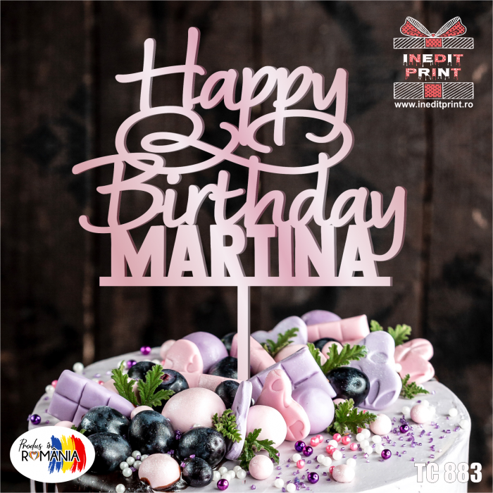 Topper Tort Personalizat Happy birthday TC883 [6]