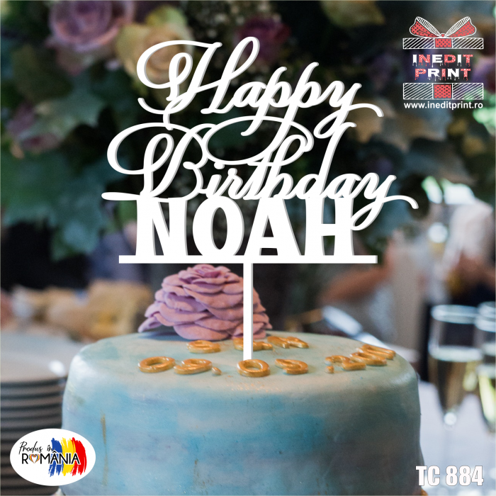 Topper Tort Personalizat Happy birthday TC884 [2]
