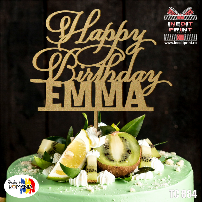 Topper Tort Personalizat Happy birthday TC884 [4]