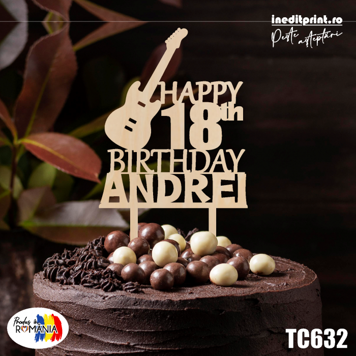 Topper tort personalizat  Happy Birthday TC632 [1]