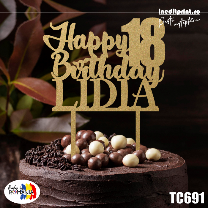 Topper Tort Personalizat Happy Birthday TC691 [2]
