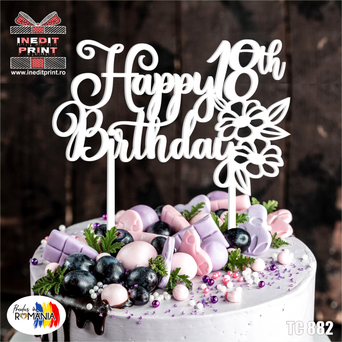 Topper Tort Personalizat Happy Birthday TC882 [6]