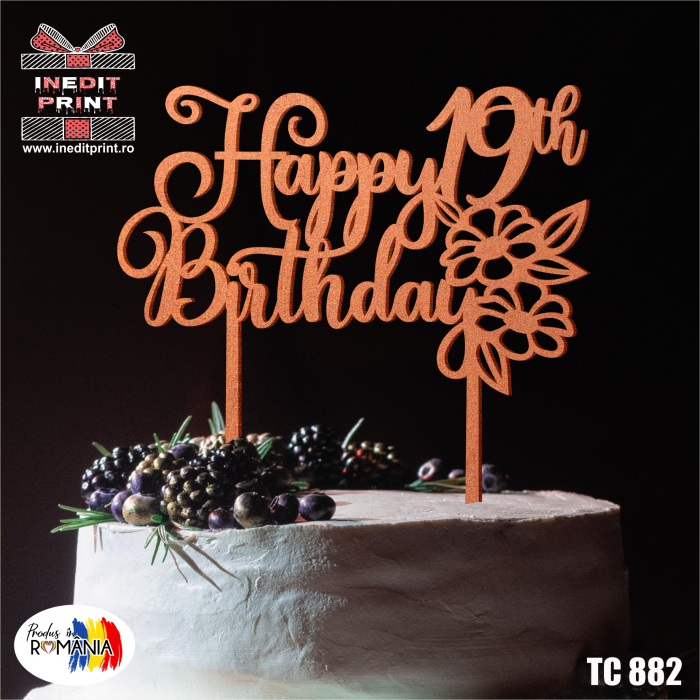 Topper Tort Personalizat Happy Birthday TC882 [5]