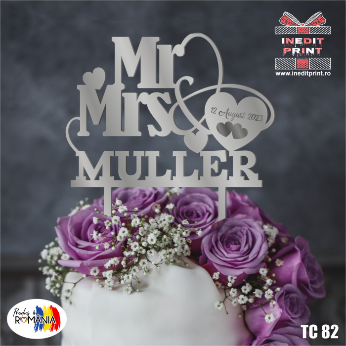 Topper Tort Personalizat Mr&Mrs TC82 [2]