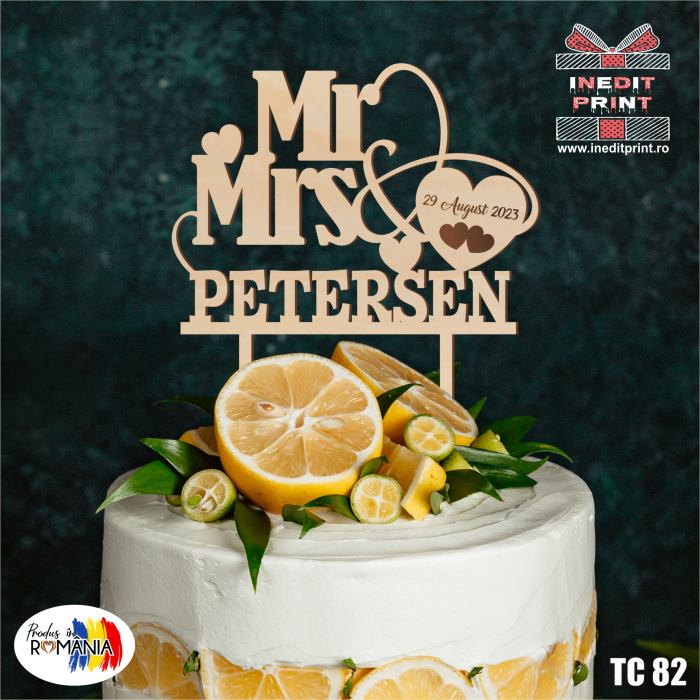 Topper Tort Personalizat Mr&Mrs TC82 [4]
