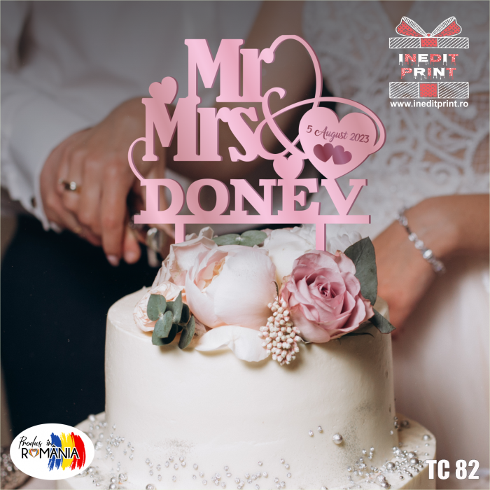 Topper Tort Personalizat Mr&Mrs TC82 [5]
