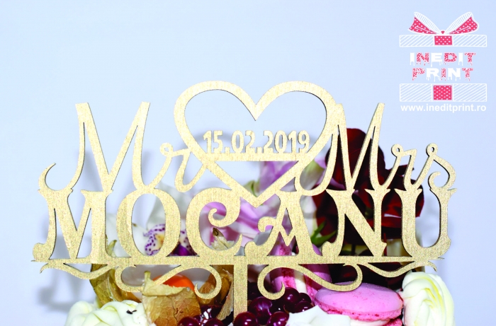 Topper Tort Personalizat Mr & Mrs TC1 [3]