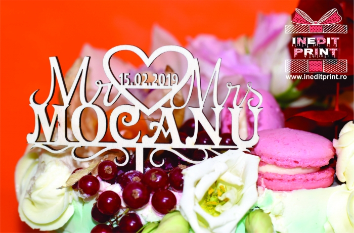 Topper Tort Personalizat Mr & Mrs TC1 [4]