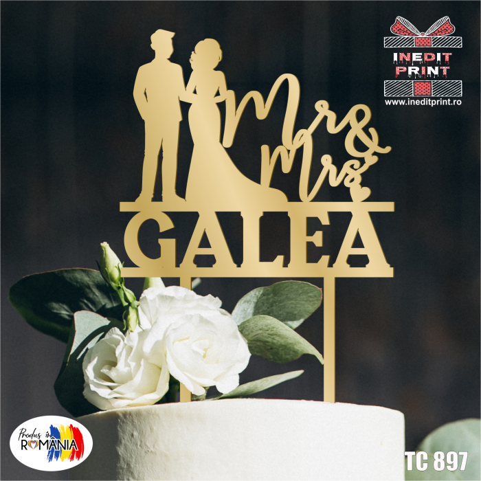 Topper Tort Personalizat  Mr & Mrs TC897 [4]