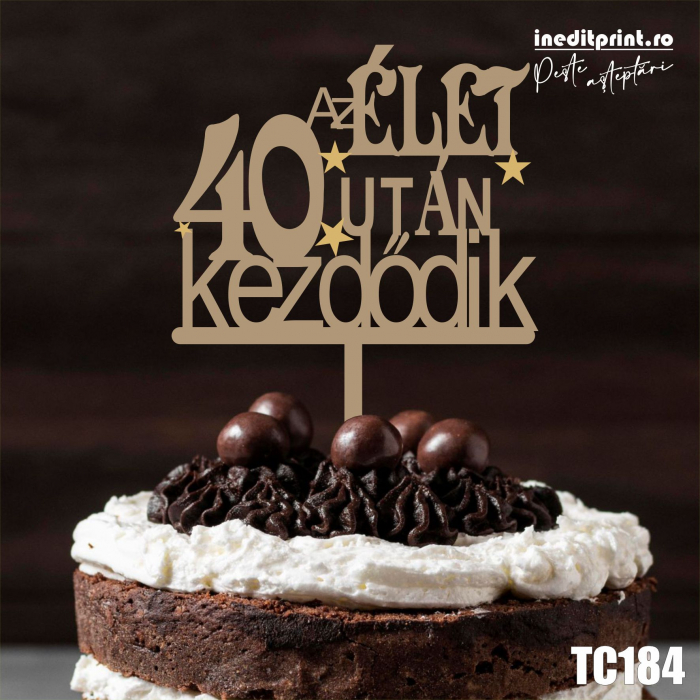 Topper Tort Personalizat Viața începe de la...TC184 [2]
