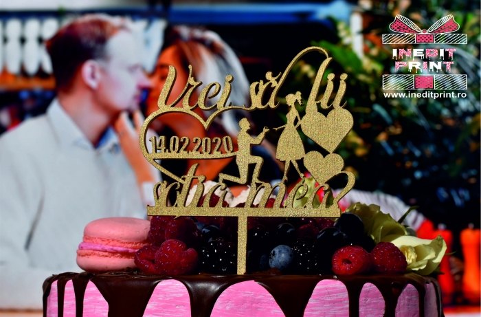 Topper Tort  Personalizat Vrei să fii soția mea? TC84 [3]