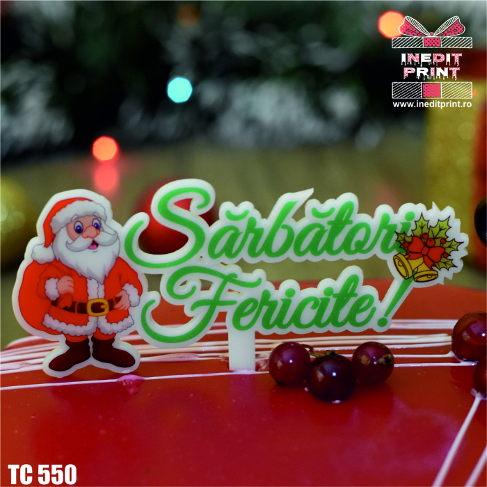 Topper Tort UV "Sarbatori fericite " TC550 [2]