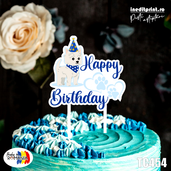 Topper Tort UV Happy B-day DOG TC454 [1]