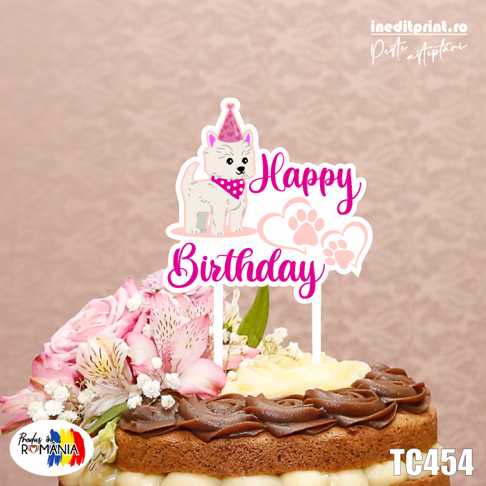 Topper Tort UV Happy B-day DOG TC454 [2]