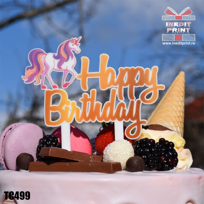 Topper Tort UV Happy B-day Unicorn TC499 [3]