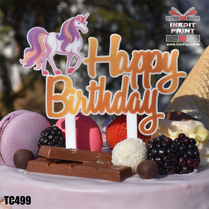 Topper Tort UV Happy B-day Unicorn TC499 [2]
