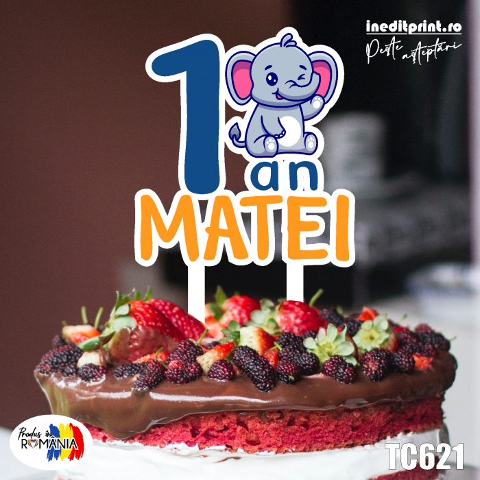 Topper Tort UV Personalizat Am făcut 1 an TC621 [1]