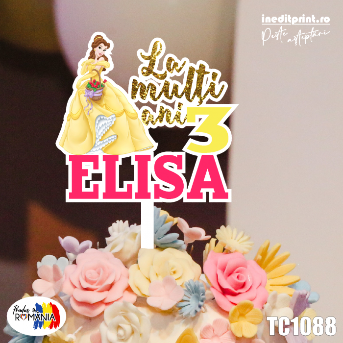 Topper Tort UV Personalizat Belle TC1088 [2]