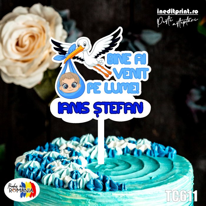 Topper Tort UV Personalizat Bine ai venit pe lume TC611 [1]