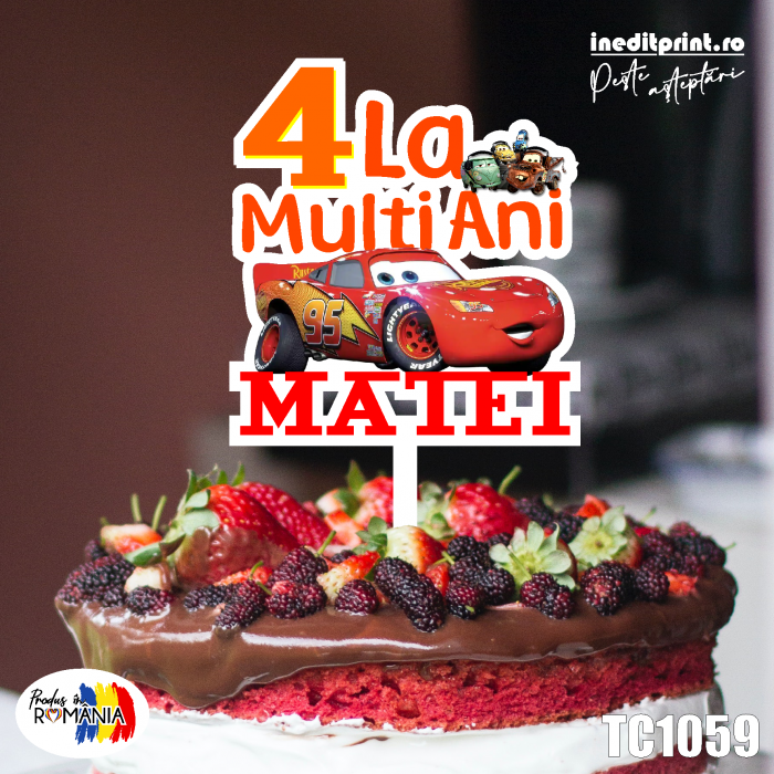 Topper Tort UV Personalizat Fulger McQueen TC1059 [2]
