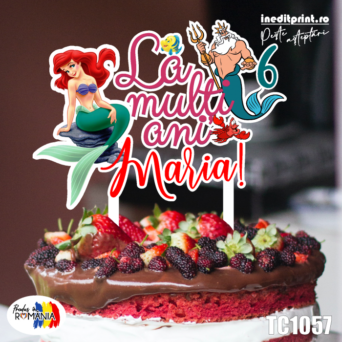 Topper Tort UV Personalizat Mica sirenă TC1057 [1]