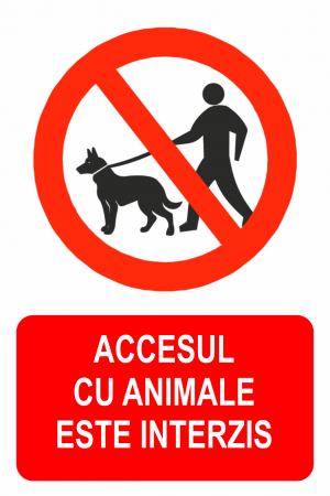 Stickere de avertizare - Sticker ”Accesul cu animale interzis” STK10