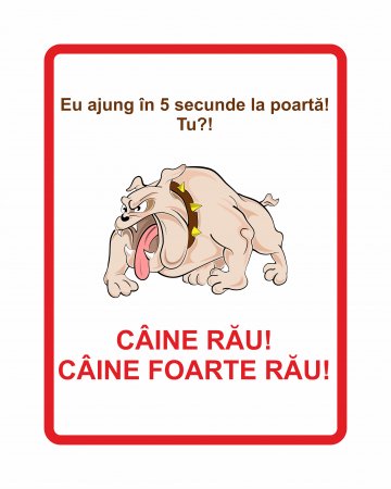 Stickere de avertizare - Sticker ”Câine foarte rău! STK16