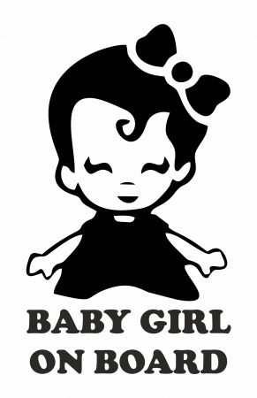 Stickere auto - Sticker Auto ”Baby Girl On Board” SA1