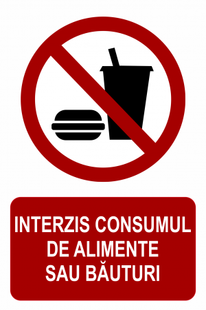 Stickere de avertizare - Sticker ”Interzis consumul de alimente sau băuturi” STK7