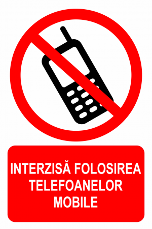 Stickere de avertizare - Sticker ”Interzisă folosirea telefoanelor mobile” STK15
