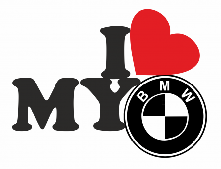 Stickere auto - Sticker Auto ”I love my BMW” SA5