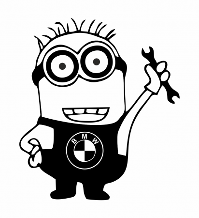 Stickere auto - Sticker Auto ”Minion BMW” SA9