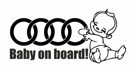 Stickere auto - Sticker Auto Audi ”Baby on board” SA7