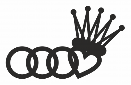 Stickere auto - Sticker Auto ”Love Audi” SA4