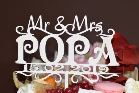 Mr & Mrs + Personalizare - Topper Tort  Personalizat  MR& MRS  TC2