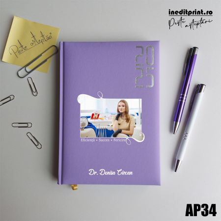 Agende C - Agenda personalizata 2025 Poza + Text + Motto AP34