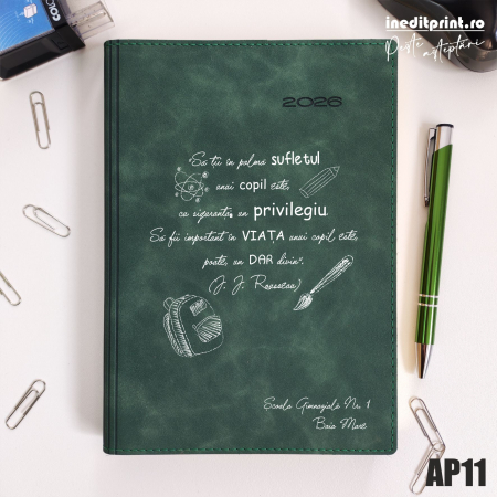 Agende F - Agenda personalizata 2026 Citat educatie AP11