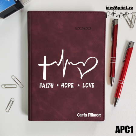 Agende - Agenda personalizata 2026 Faith Hope Love APC1