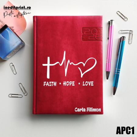 Cadouri Crestine - Agenda personalizata 2026 Faith Hope Love APC1