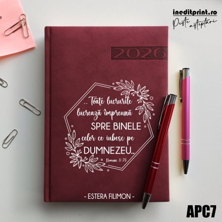 Agende - Agenda personalizata 2026 Romani 8:28 APC7
