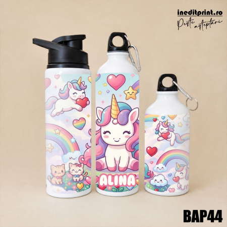 Bidoane si termosuri - Bidon personalizat cu unicorn - BAP44