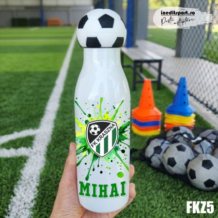 FK Kraszna - Bidon sport personalizat FK Kraszna, cu capac de minge fotbal - FKZ5