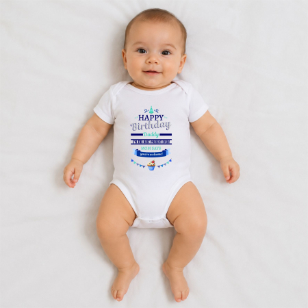 Cadouri - Body personalizat Happy Birthday Daddy - TPC40