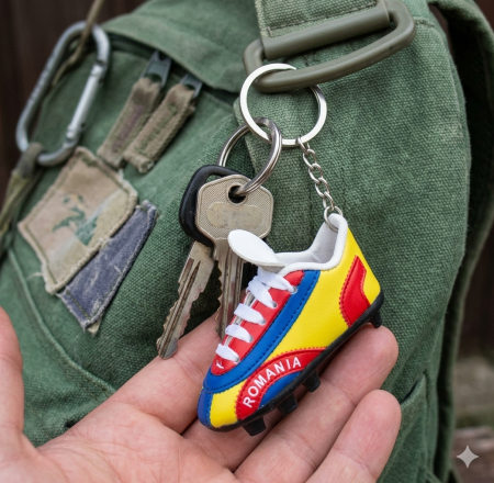 Suveniruri Romania - Breloc gheata de Fotbal Tricolor SVR90