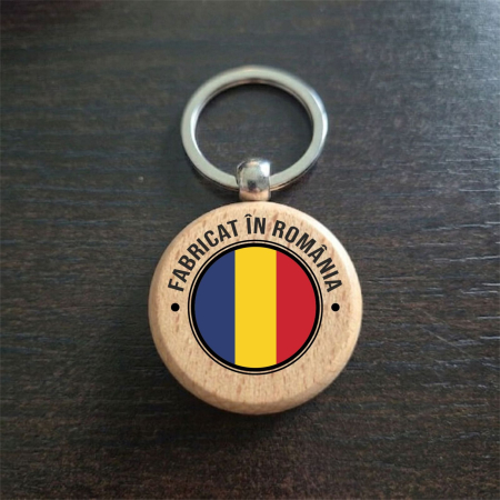 Suveniruri Romania - Breloc Suvenir Lemn Rotund Made in Romania SVR172