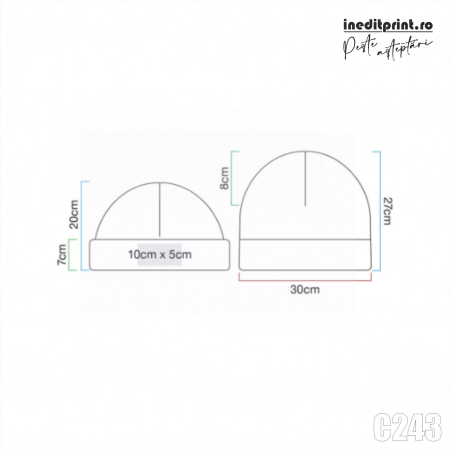Caciula fleece personalizata cu manseta C243 [3]